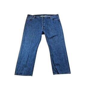 Levis 501 Jeans Mens Size 48 Blue Straight Leg Button Fly Denim High Rise 48x29